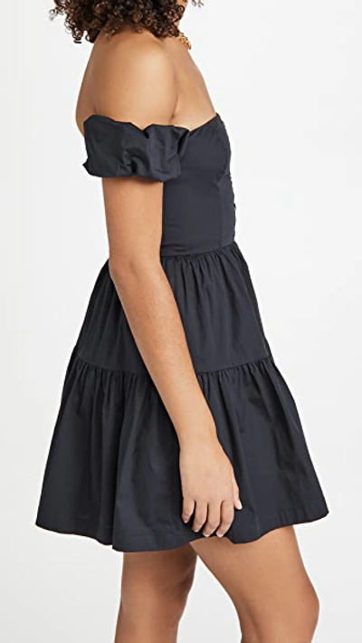 Shop Staud Mini Elio Dress In Black