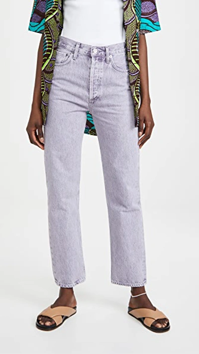 Shop Agolde 90's Pinch Waist High Rise Straight Jeans In Ashberry