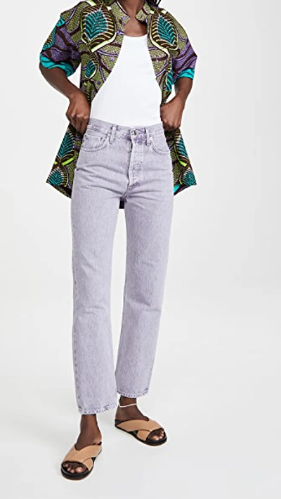 Shop Agolde 90's Pinch Waist High Rise Straight Jeans In Ashberry