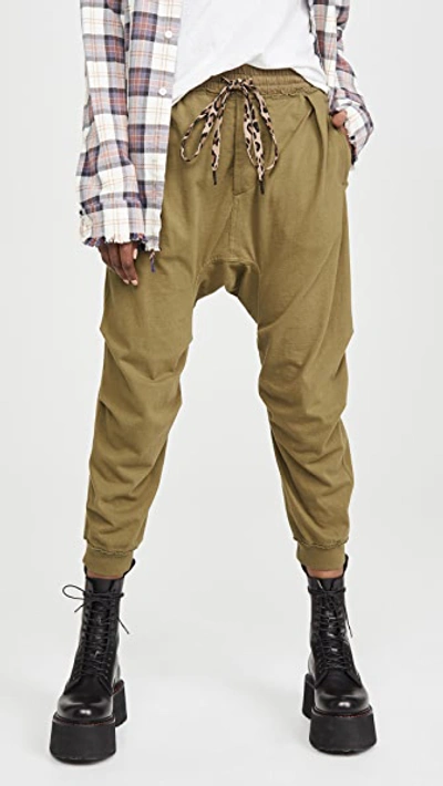 R13 Harem Cotton Terry Sweatpants In Olive army ModeSens