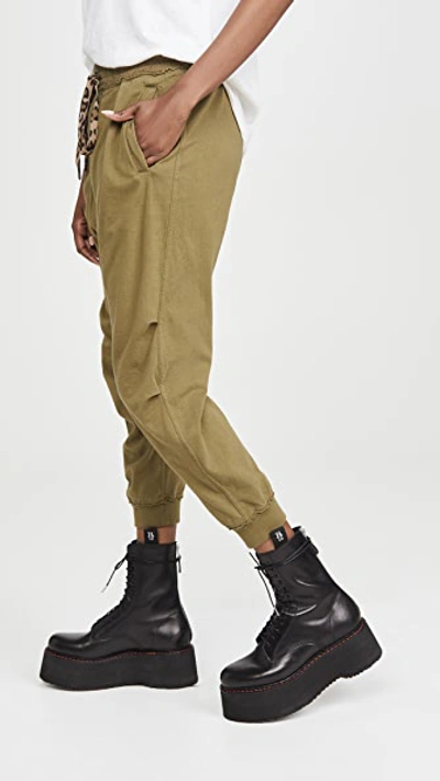 R13 Harem Cotton Terry Sweatpants In Olive army ModeSens