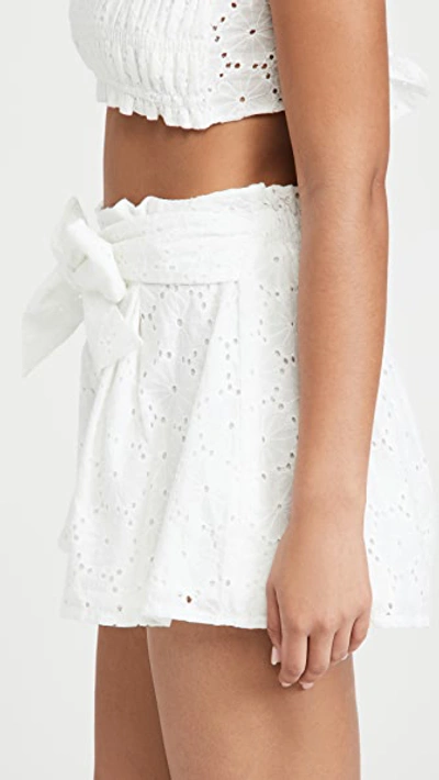 Shop Minkpink Luna Pleated Shorts In White