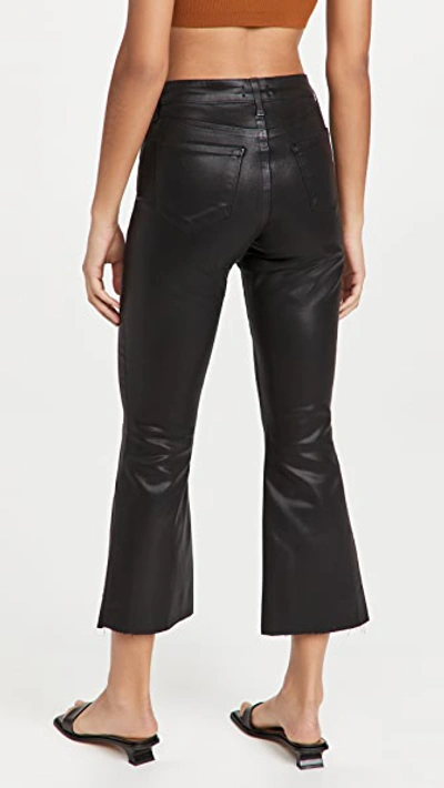 Shop L Agence Kendra High Rise Crop Flare Jeans Noir Coated