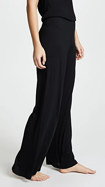 Only Hearts Feather Weight Rib Wide Leg Pants In Black