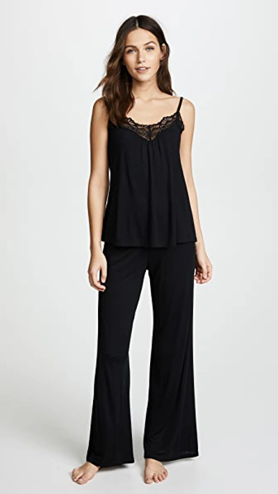 Only Hearts Feather Weight Rib Wide Leg Pants In Black