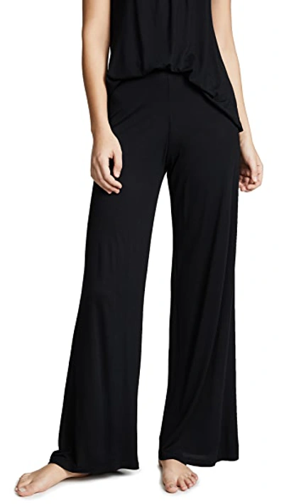 Only Hearts Feather Weight Rib Wide Leg Pants In Black
