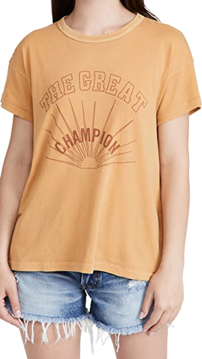 Shop The Great The Boxy Crew Tee With Champion Graphic