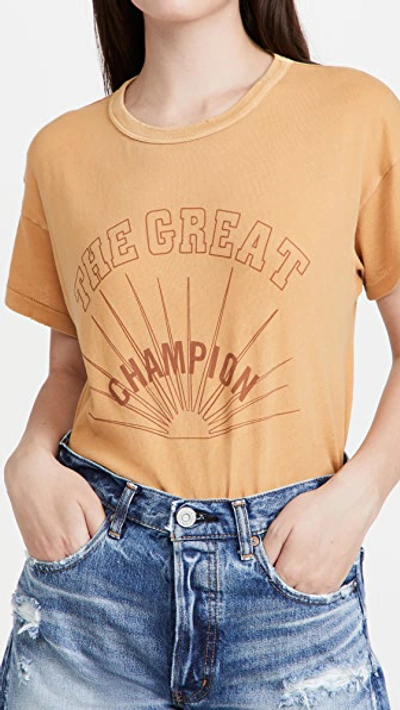 Shop The Great The Boxy Crew Tee With Champion Graphic