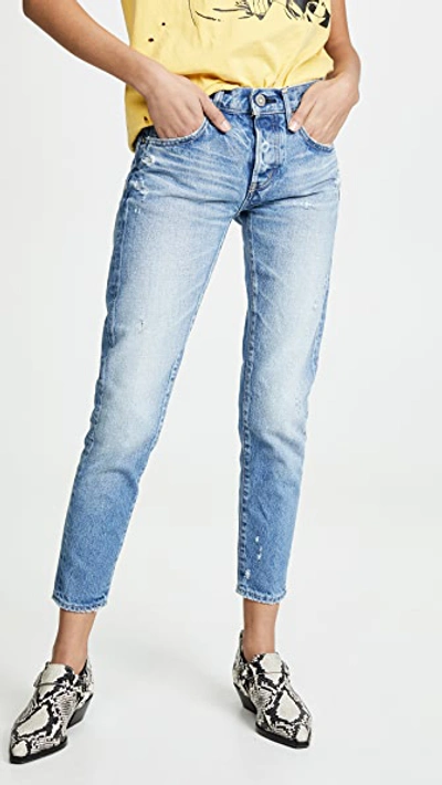 Shop Moussy Vintage Magee Tapered Jeans Light Blue