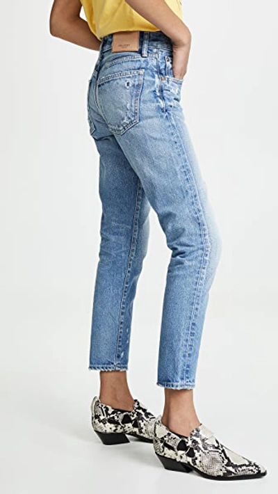 Shop Moussy Vintage Magee Tapered Jeans Light Blue
