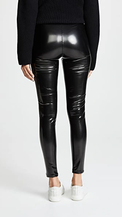 Shop Blank Denim Vinyl Pull On Leggings In Dominatrix