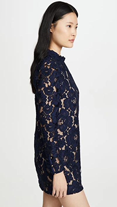 Shop Wayf Emma Puff Sleeve Dress In Navy