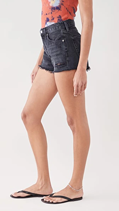 Shop Agolde Parker Cutoff Shorts In Vortex