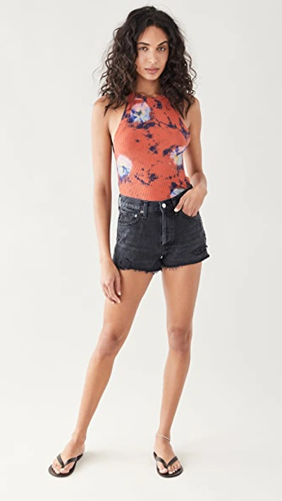 Shop Agolde Parker Cutoff Shorts In Vortex