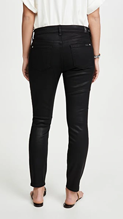 Shop 7 For All Mankind The Ankle Skinny Maternity Jeans In B(air) Black Coated