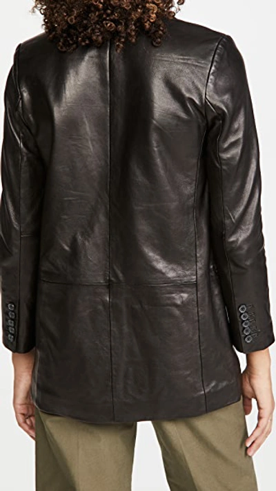 Sprwmn Leather Blazer In Black
