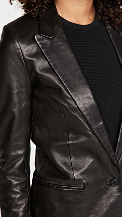 Shop Sprwmn Leather Blazer Black