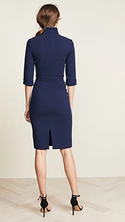 Black Halo Madeline Sheath Dress Pacific Blue