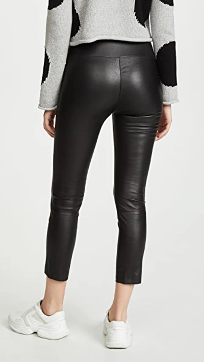 Sprwmn French Leather Ankle Legging In Black In Black