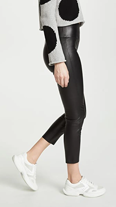 Sprwmn French Leather Ankle Legging In Black In Black