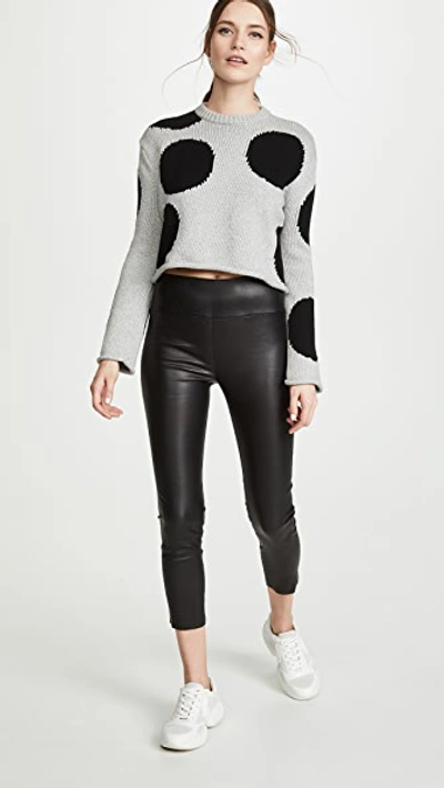 Sprwmn French Leather Ankle Legging In Black In Black