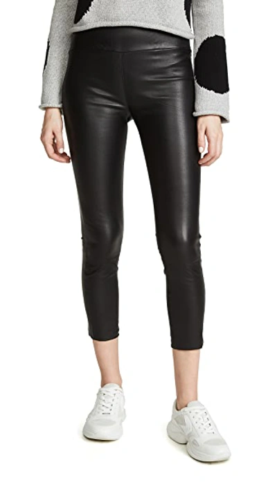 Sprwmn French Leather Ankle Legging In Black In Black
