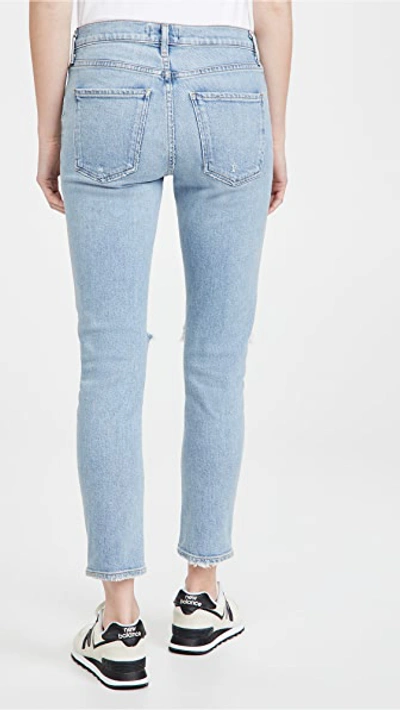Shop Agolde Toni Mid Rise Straight Jeans In Pristine