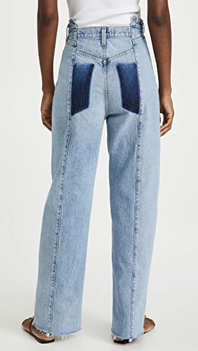 Shop Agolde Pieced Angled Jeans In Matrix