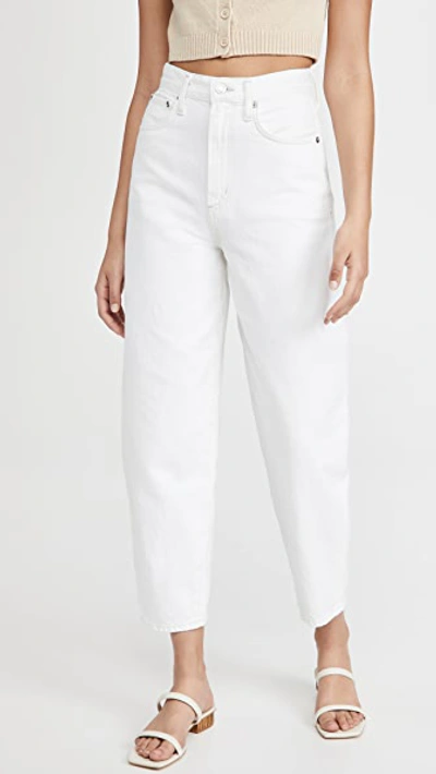 Shop Agolde Balloon Ultra High Rise Curved Taper Jeans Porcelain