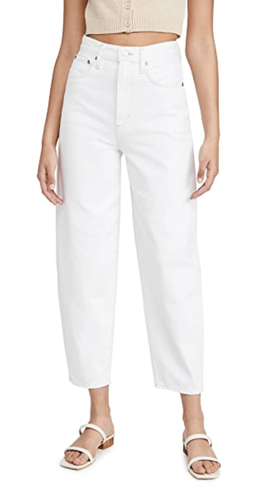 Shop Agolde Balloon Ultra High Rise Curved Taper Jeans Porcelain