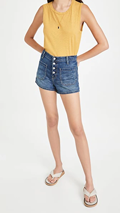 Nili Lotan Mollie Distressed Denim Shorts In Classic Wash
