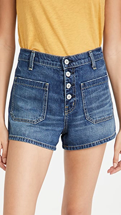 Nili Lotan Mollie Distressed Denim Shorts In Classic Wash