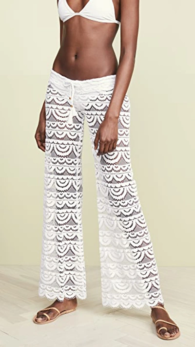 Shop Pilyq Malibu Lace Pants In White