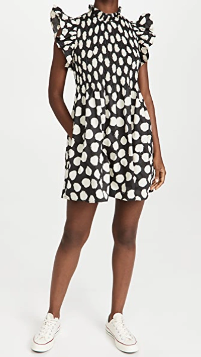 Sea Arline Smocked Polka-dot Cotton-poplin Mini Dress In Multi | ModeSens