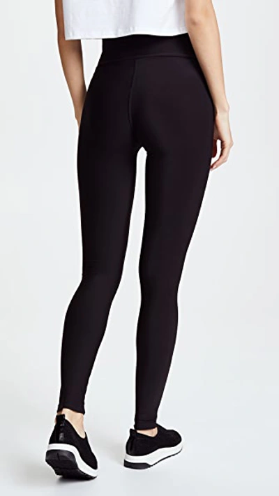 Plush High Waist Matte Fleece Leggings In Black