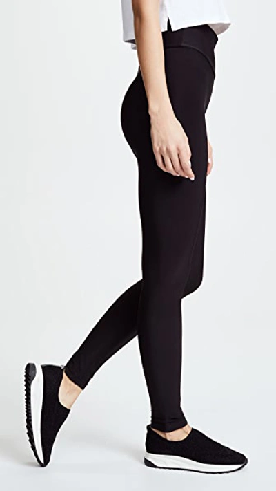 Shop Plush High Waist Matte Fleece Leggings Black