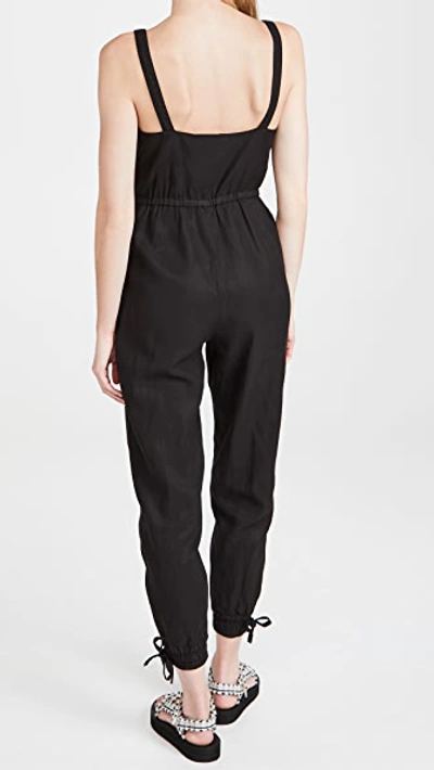 Shop Alice And Olivia Tiana Button Front Jumpsuit In Black