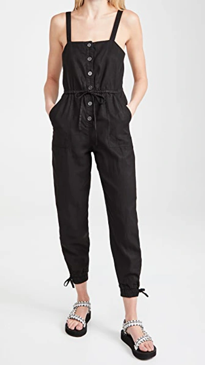 Shop Alice And Olivia Tiana Button Front Jumpsuit In Black