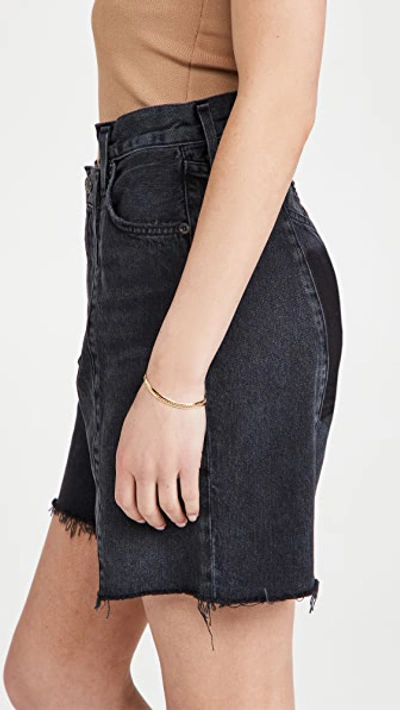 Shop Agolde Pieced Angled Shorts In Shambles