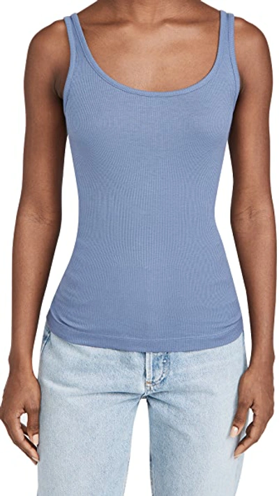 Shop Vince Scoop Neck Tank In Azurine