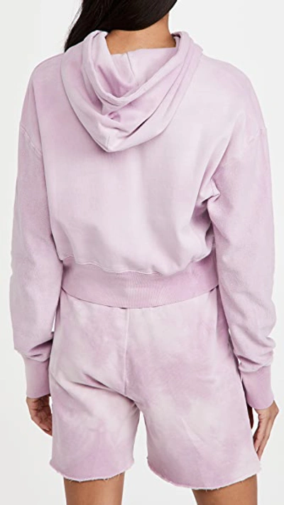Shop Dannijo Cropped Hoodie With Beaded Drawstring In Pink