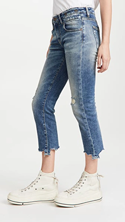 Shop R13 Boy Straight Jeans With Rips Carlton