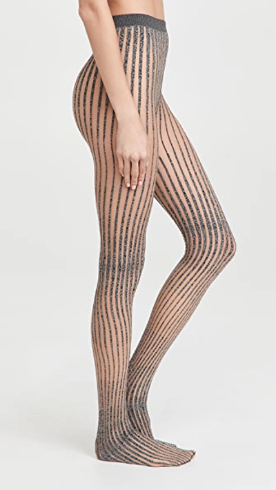 Wolford Carol Pinstripe Sheer Tights In Black ModeSens