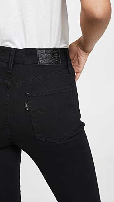 Shop Levi's 724 Straight Crop Jeans In Black Pixel