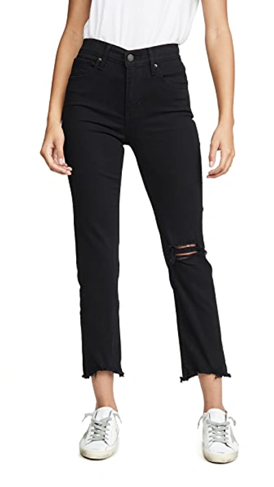 Shop Levi's 724 Straight Crop Jeans In Black Pixel