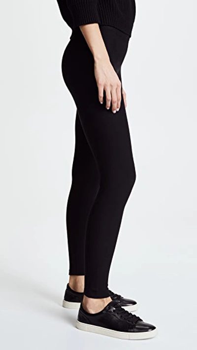 Plush Fleece Lined Leggings In Black