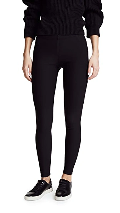 Plush Fleece Lined Leggings In Black