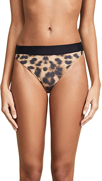 Shop Pilyq High Waist Bikini Bottoms In Cheetah