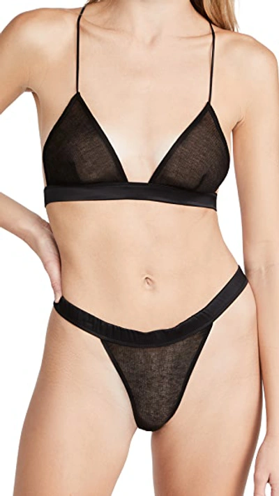 Shop Kiki De Montparnasse Ribbed Intime Soft Bra Black