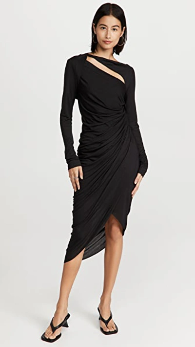 Shop Helmut Lang Scala Long Sleeve Dress